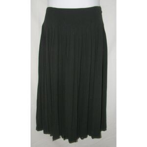 CHAUS Vintage Solid Black Plus Sz 16 Church Office Side Zip Pleated Midi Skirt